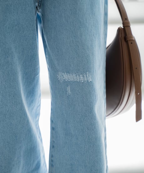 damaged loose straight denim