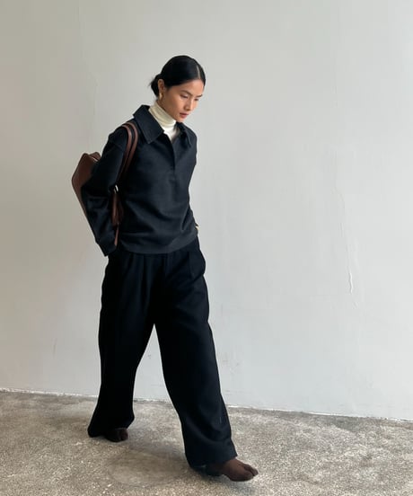 【FINE】layered waist wool pants/3color/2size