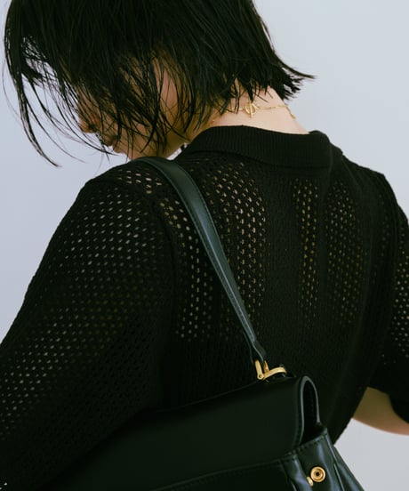 mesh polo knit shirts/2color