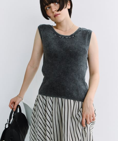 stone wash rib tank top