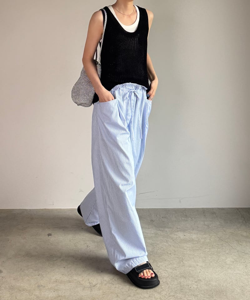 stripe easy pants | F A S H I R U