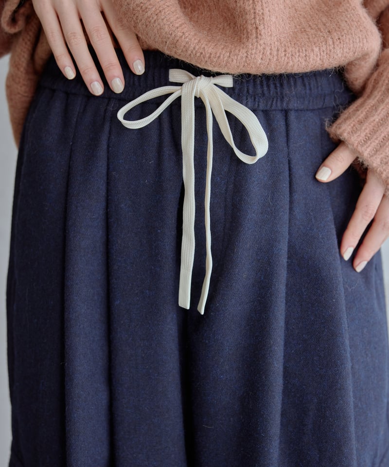 wool blend curved pants/2size | F A S H I R U