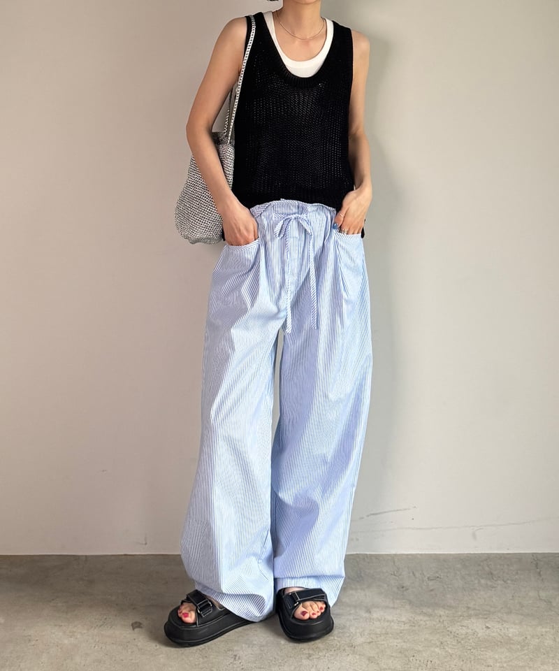 stripe easy pants | F A S H I R U