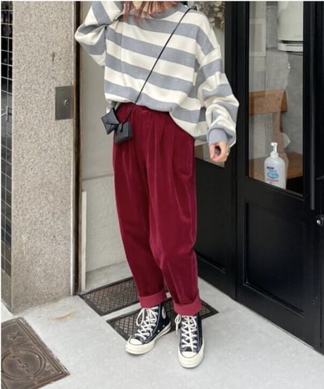 wide border pullover/2color