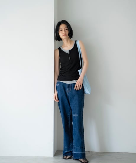 damaged loose straight denim