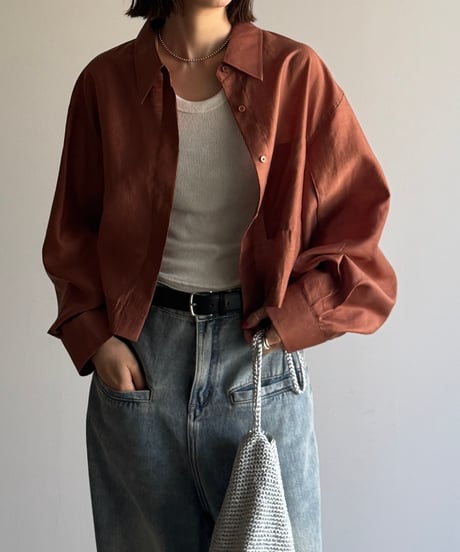 cropped over shirt / 3color