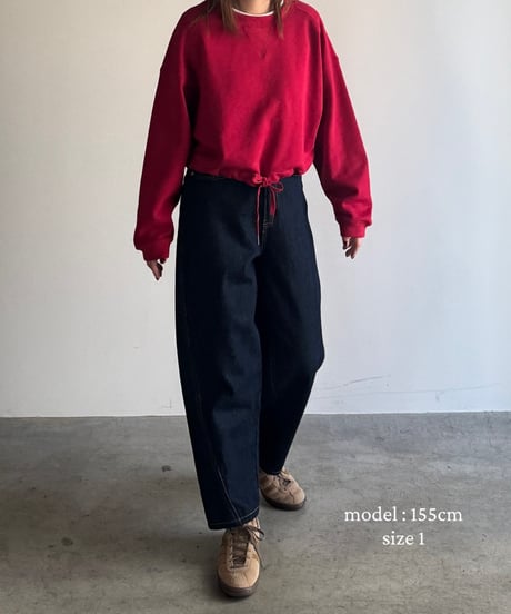 curve denim pants/2color/2size（setup対応）
