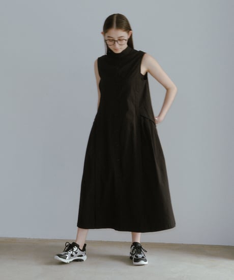 back pleats flare long OP/2color