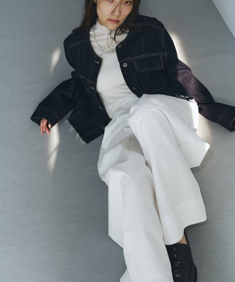 【FINE】frayed edge denim jaket/2color