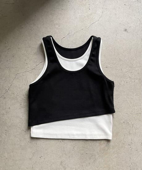 bicolor layered tank top