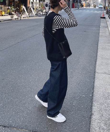 wide tapered denim/2size