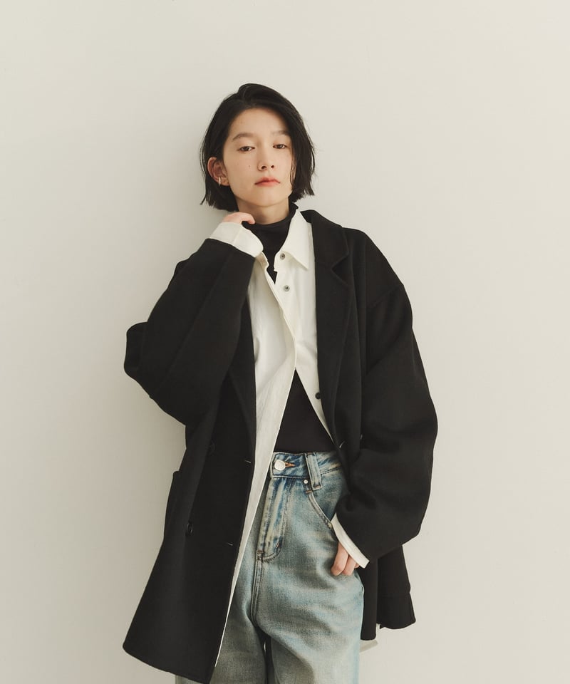 wool double face middle coat/3color | F A S H I wool double face middle coat/3color | F A S H I