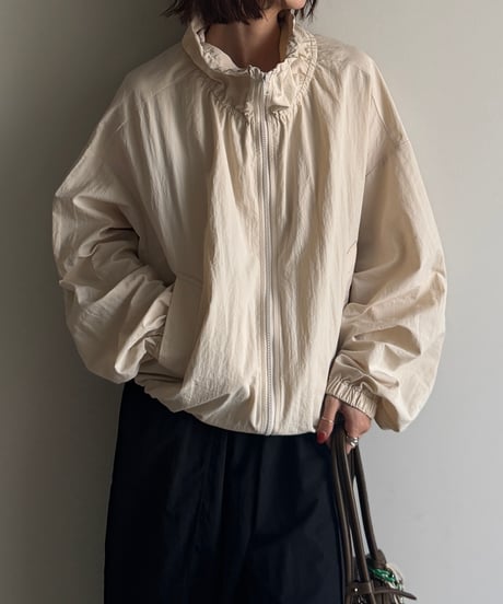 gather stand collar track jacket / 2color