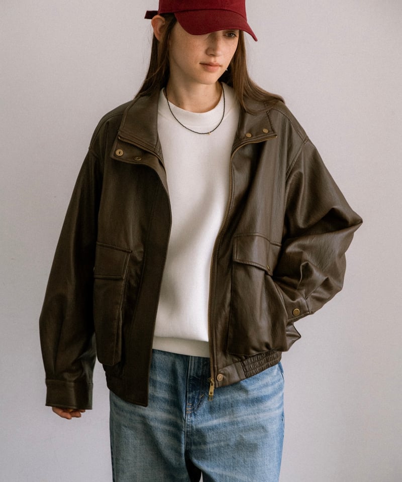 fake leather blouson/2color | F A S H I R U