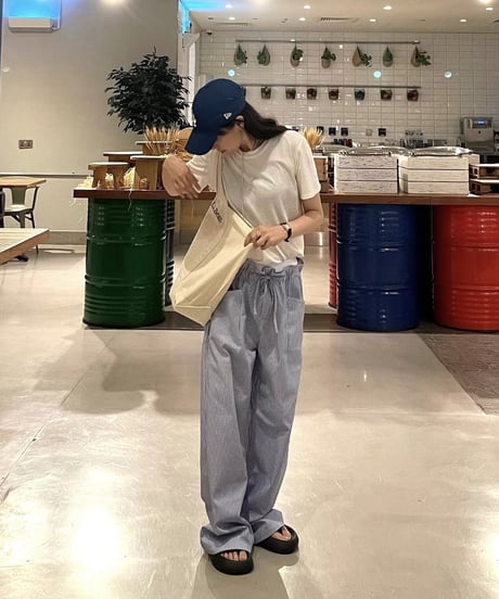 stripe easy pants