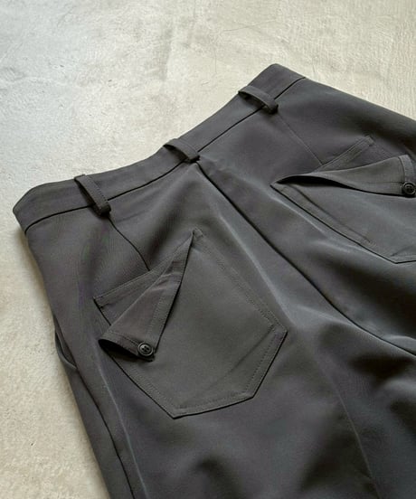 slim curve double pleat slacks / 3color / 2size