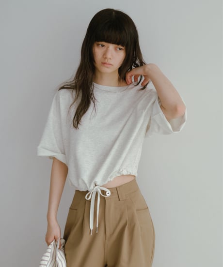 drawstring sweat tee／3color