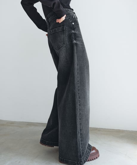 【FINE】wide leg buggy jeans/2color/2size