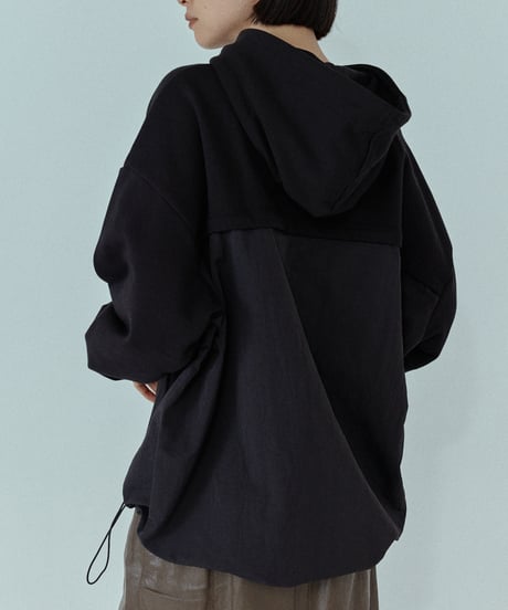back switching sweat hoodie/2color