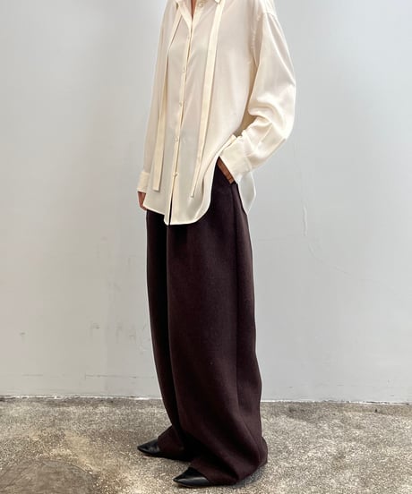 【FINE】layered waist wool pants/3color/2size