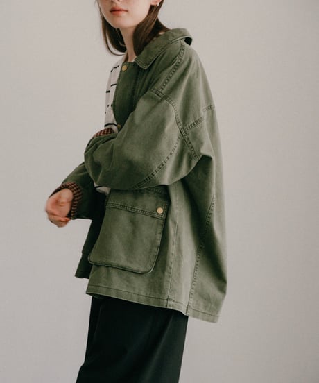 check cuff field jacket/2color