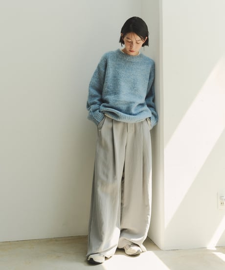 mohair blend mixed color knit/4color