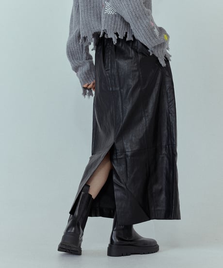 square leather skirt 2size/2color
