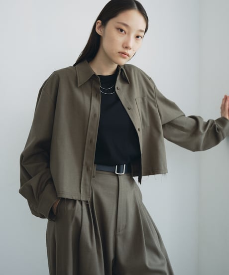 【FINE】uneven hem shirt jk（setup対応）/2color