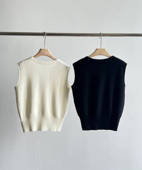 【FINE】v neck knit vest / 2color