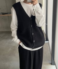 front button vest/2color