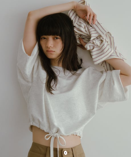 drawstring sweat tee／3color