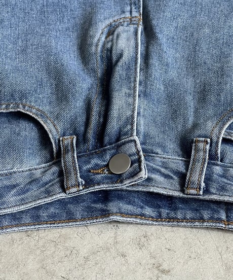 cut off wide denim pants/2size