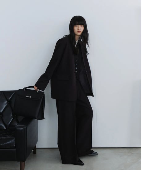 collarless jacket / 2color（セットアップ対応）