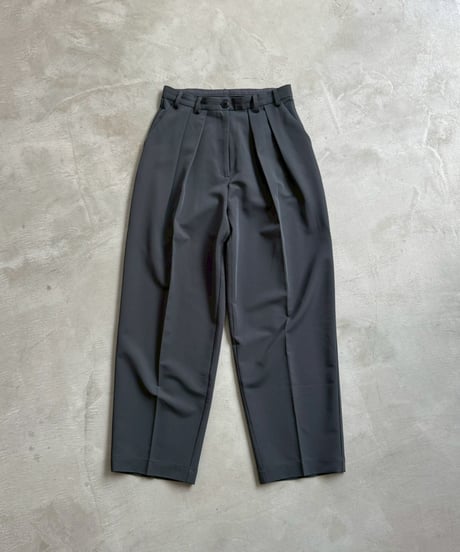 slim curve double pleat slacks / 3color / 2size