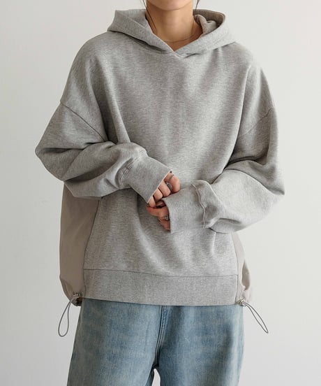 back switching sweat hoodie/2color