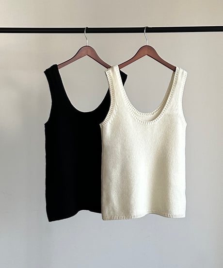 【FINE】wool U neck vest/2color