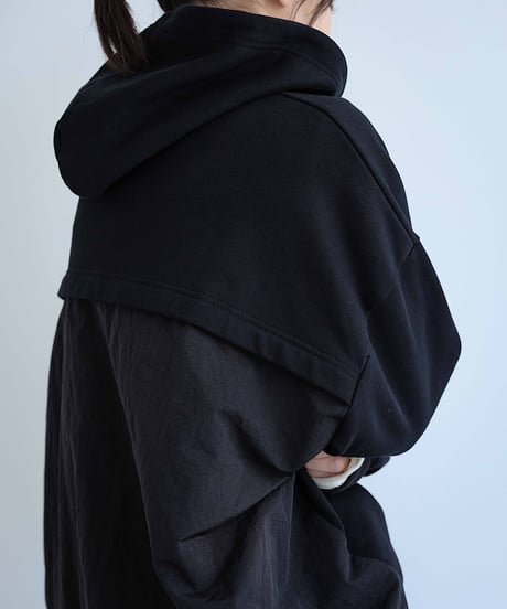 back switching sweat hoodie/2color