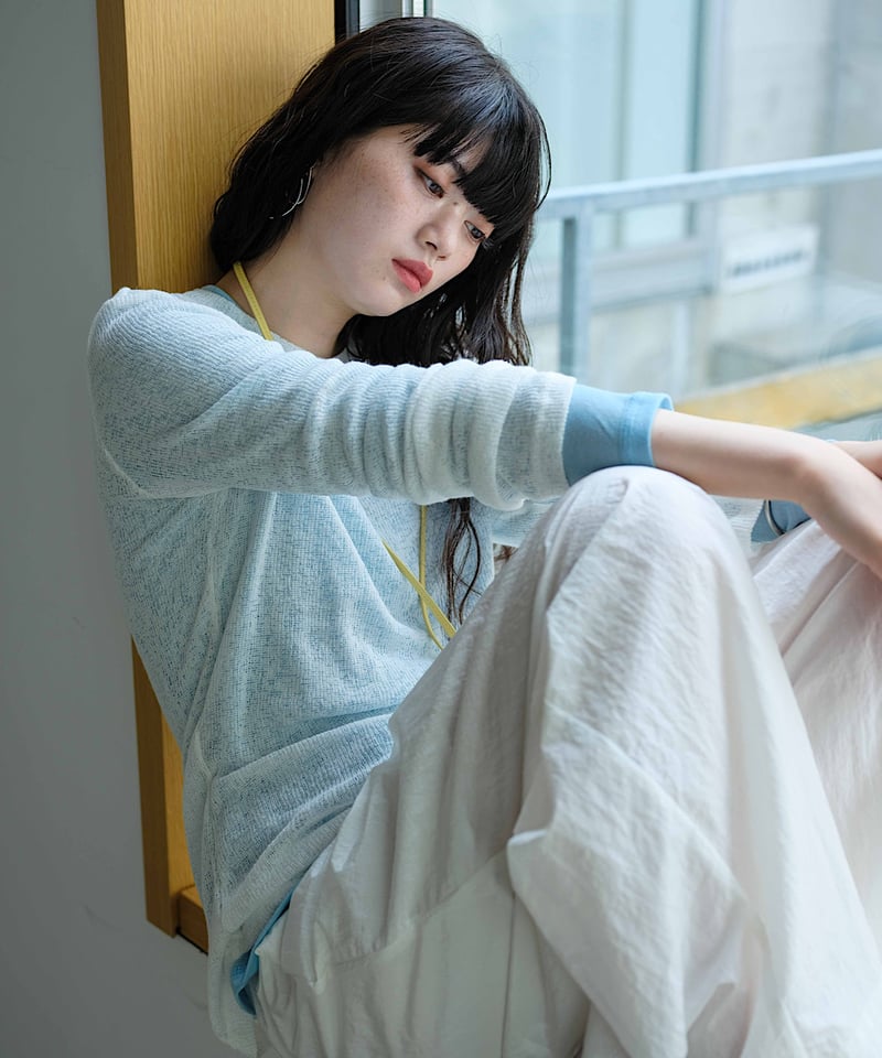 ニット/セーター FASHIRU  LINEN BLEND SHEER KNIT sheer knit/2type/5color | F A S H I R U