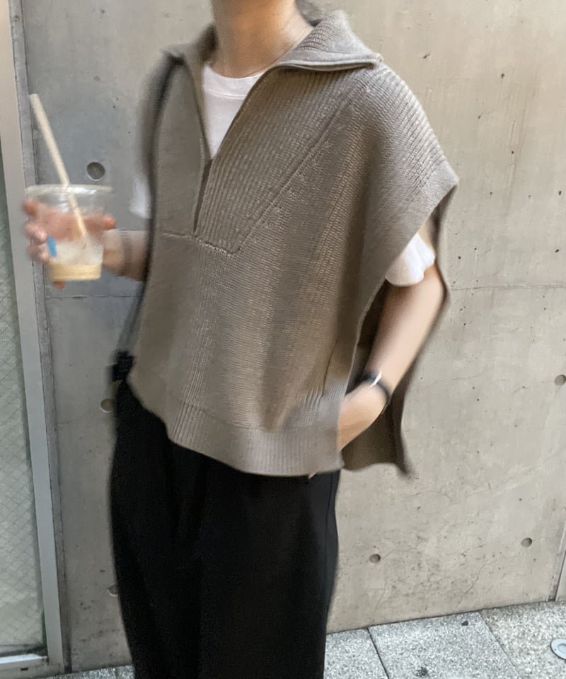 【新品タグ付き】fashiru  ファシル　half zip knit vest