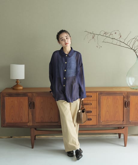 soft sheer blouse/2color