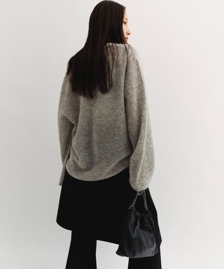 【FINE】V-neck wool mohair light knit/3color