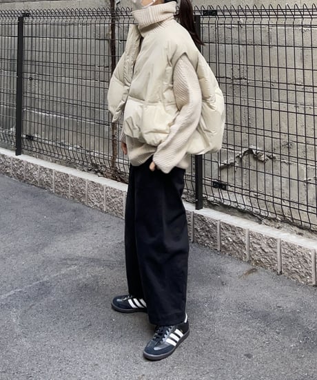 wide tapered pants/3colors