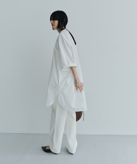 【FINE】back button tunic shirt