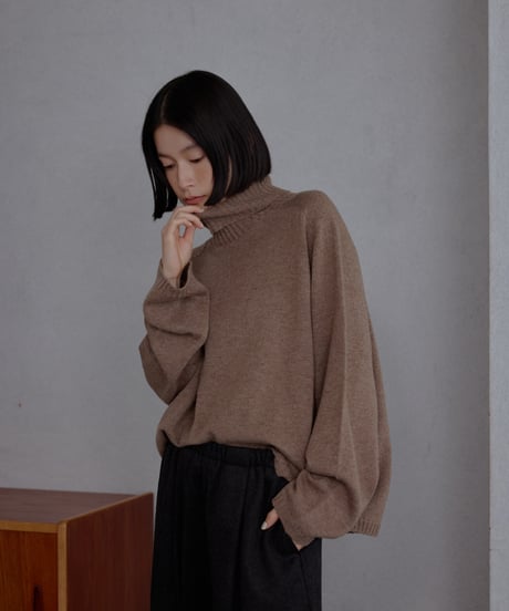 wool blend high neck knit/6color