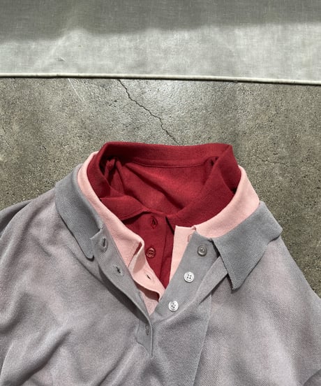 sheer polo knit shirt (short sleeve)