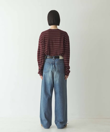 wool blend multi border tops/3color