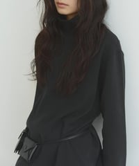 smooth cotton high neck long T/2color