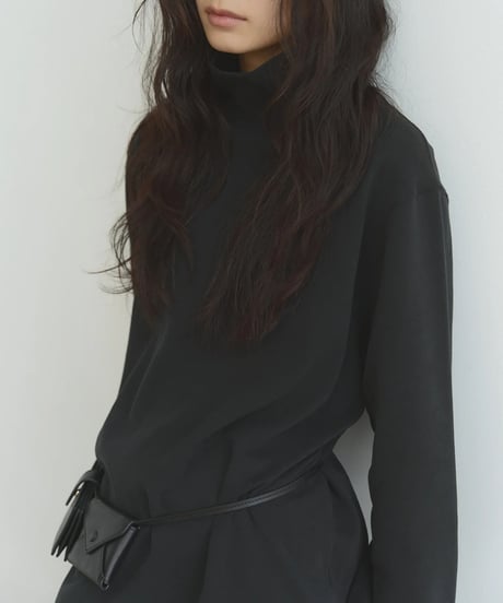 smooth cotton high neck long T/2color