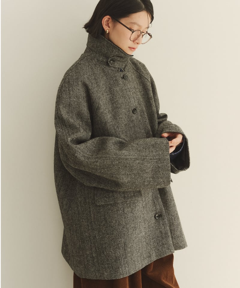 corduroy collar wool middle coat/2color | F A S