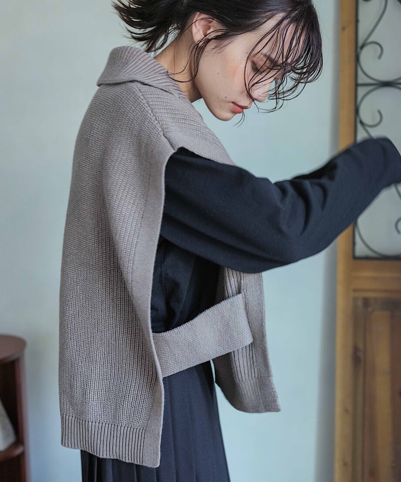 【新品タグ付き】fashiru  ファシル　half zip knit vest